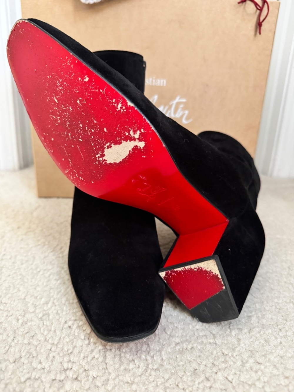 Christian Louboutin Rosalio 70 Boots - EU46/US13 Black Suede - Picture 4 of 9